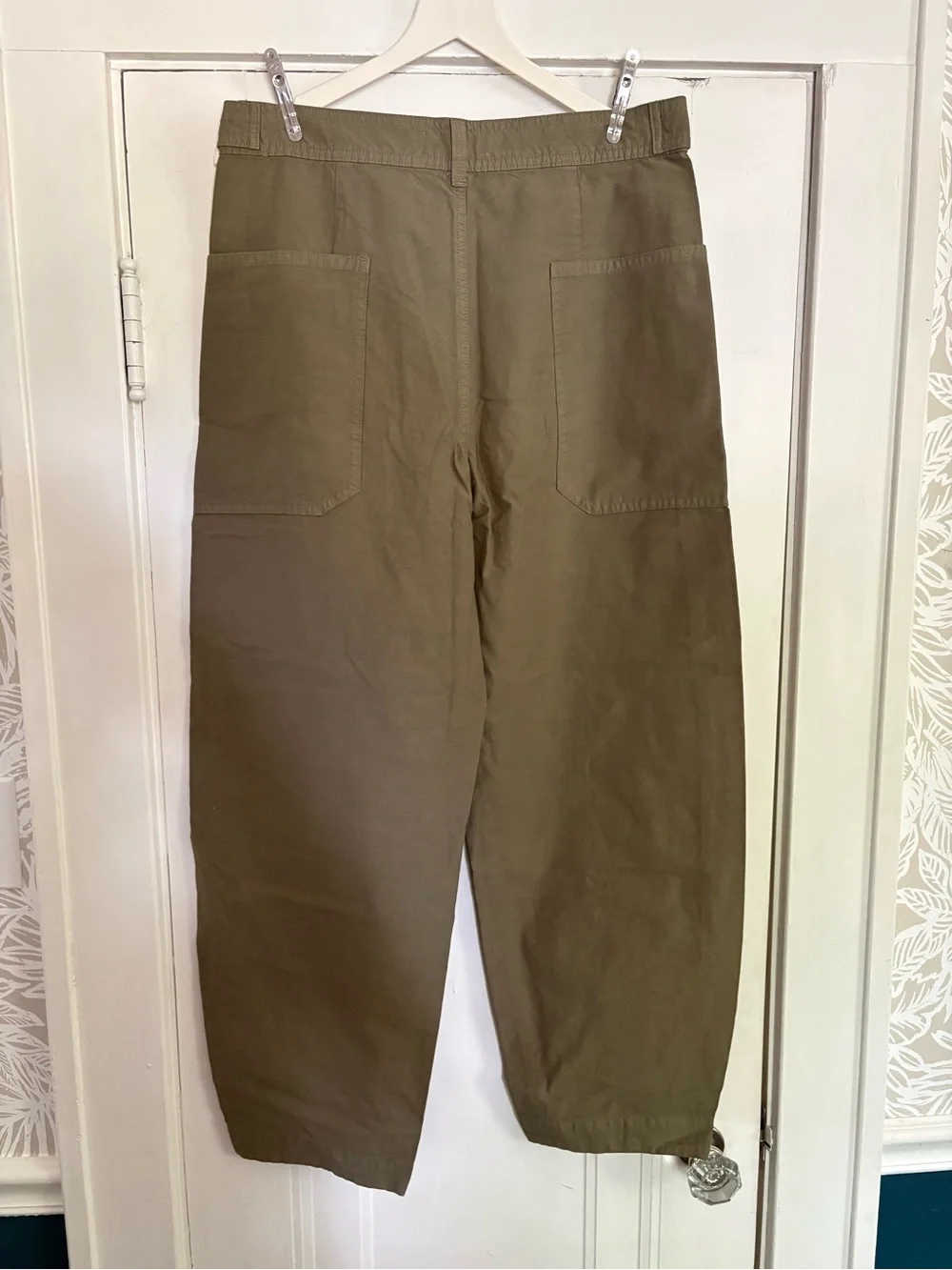 NWT EVERLANE The Fatigue Barrel Pant Kalamata Olive Green Cotton Linen Blend 6